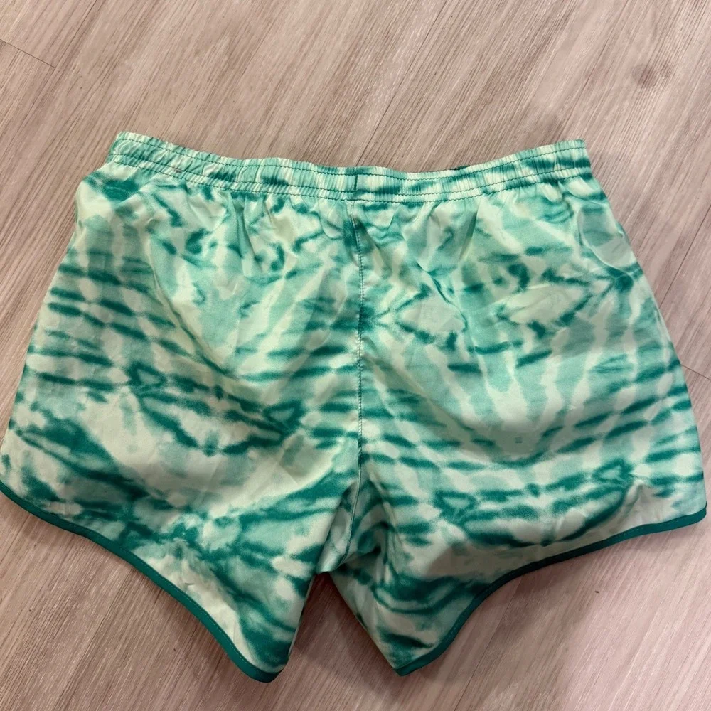 Nike Dri Fit Running Shorts Women's Large Teal Tie Dye Athletic Performance